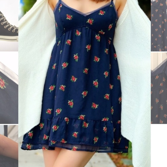 ABERCROMBIE Blue floral flowy dress - Picture 1 of 6